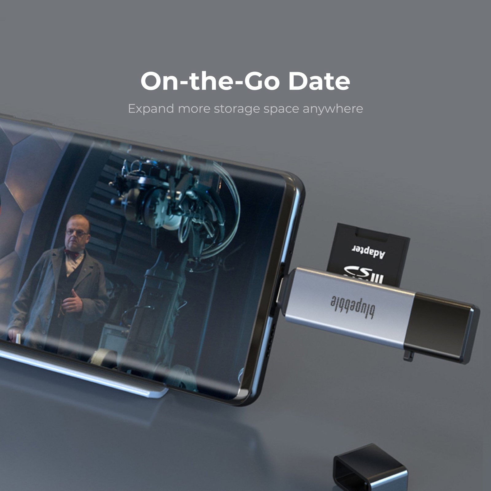 BLUPEBBLE USB3.0 A+USB TYPE C CARD READER BP-ACMCD2AG-GY - Image 5