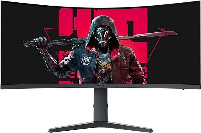 KOORUI 34 INCH WQHD ULTRAWIDE CURVED GAMING MONITOR 165HZ 1MS 1000R 3440 X 1440 34E6UC