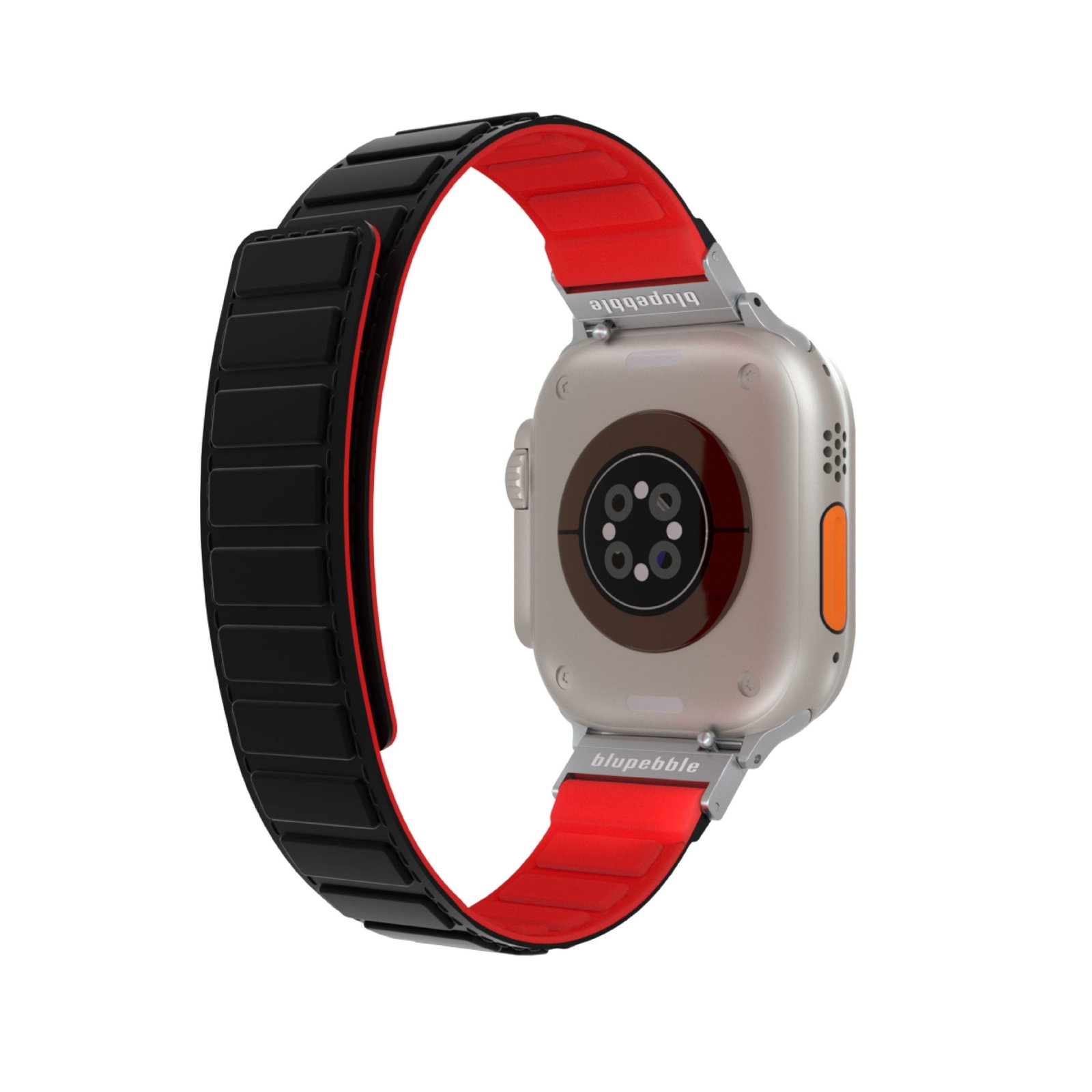 BLUPEBBLE AVERAU SILICONE REVERSIBLE MAGNETIC STRAP 49/45/44/42MM BLACK/RED BP-AVERAU49-BKRD - Image 2