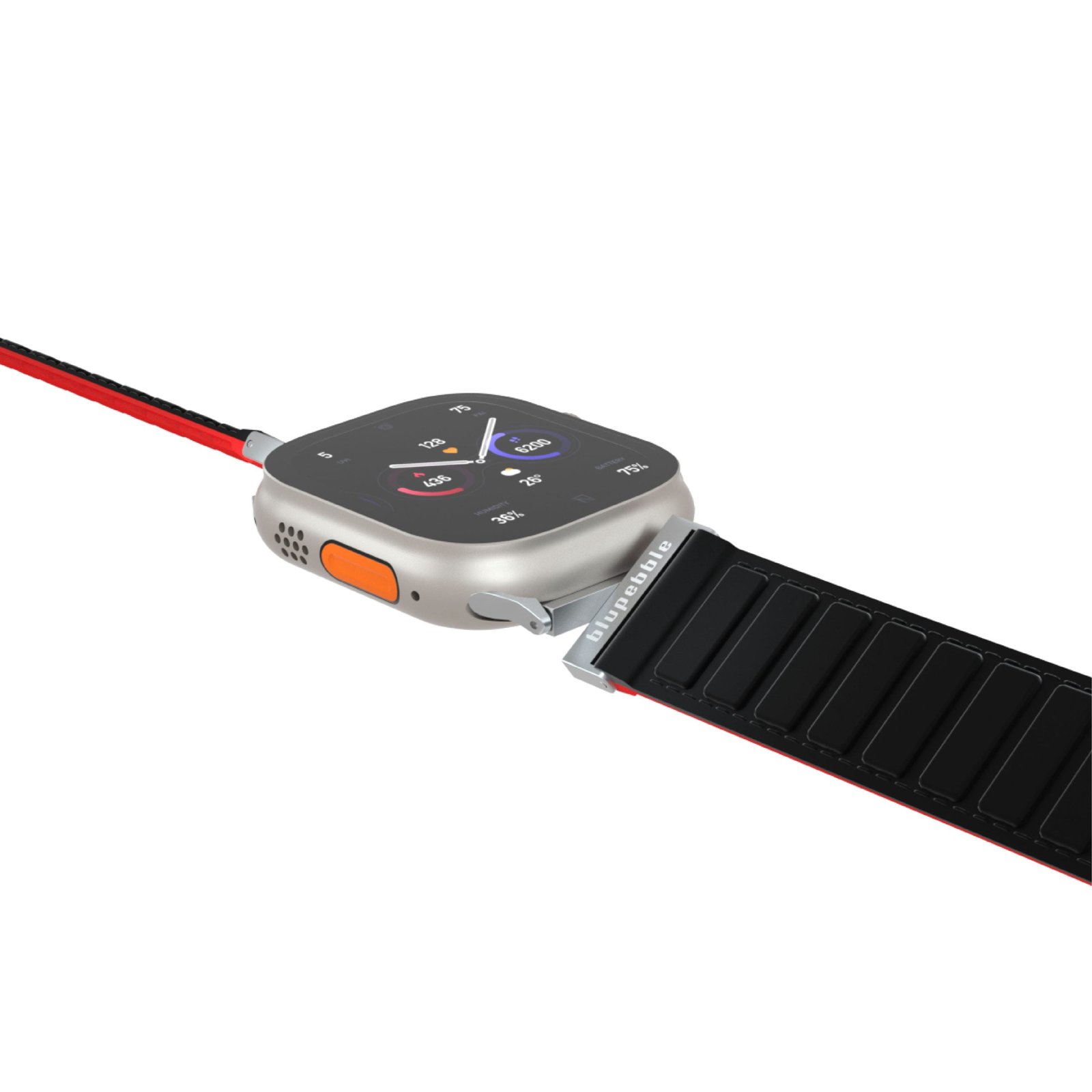 BLUPEBBLE AVERAU SILICONE REVERSIBLE MAGNETIC STRAP 49/45/44/42MM BLACK/RED BP-AVERAU49-BKRD - Image 6