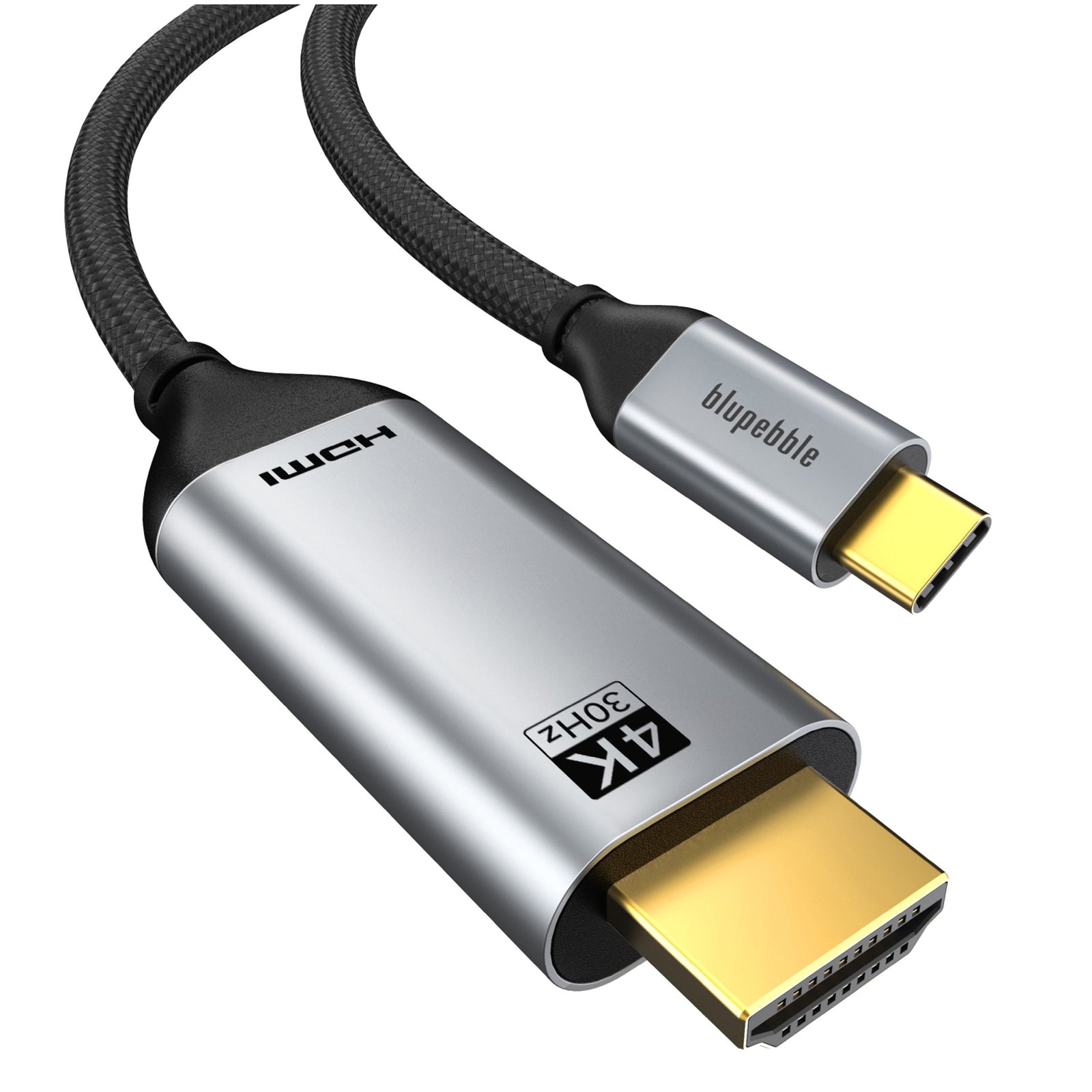 BLUPEBBLE USB TYPE C TO HDMI CABLE 4K/60HZ BLACK BP-160PU31CMHD2S-GY - Image 7