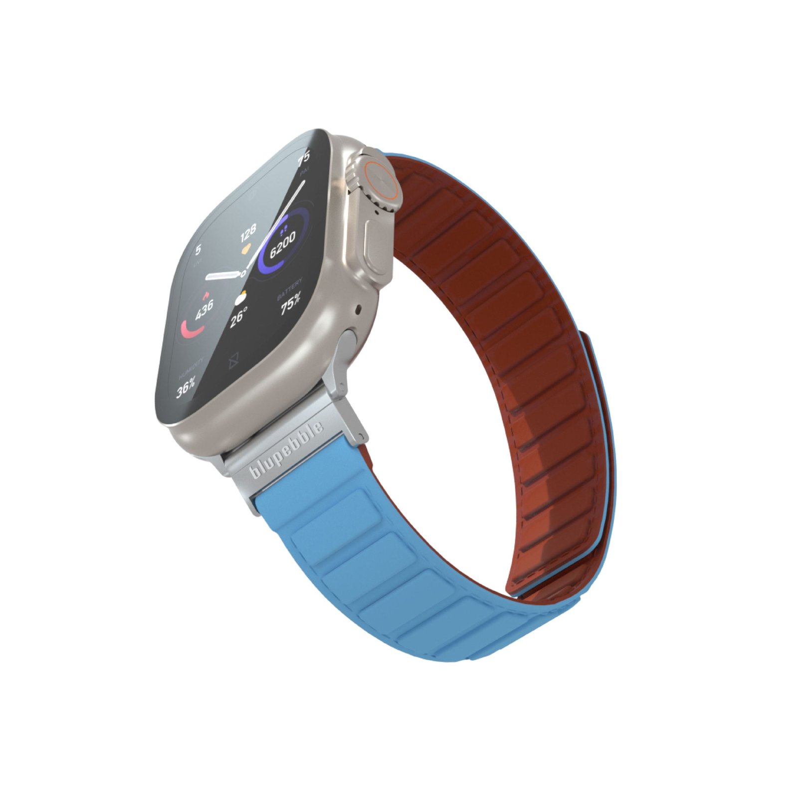 BLUPEBBLE HOCHFEILER SILICONE REVERSIBLE MAGNETIC STRAP 49/45/44/42MM BLUE/BROWN BP-HOCHFEI49-BLBR - Image 5
