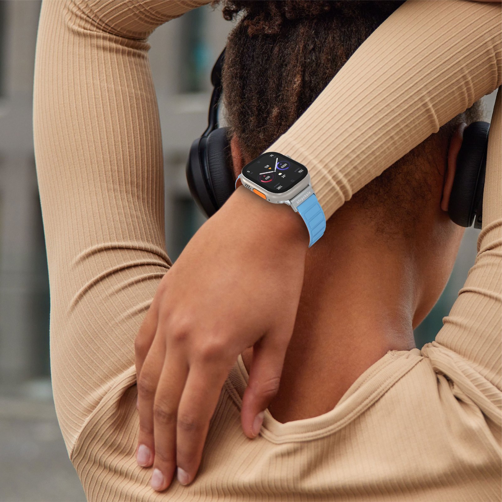 BLUPEBBLE HOCHFEILER SILICONE REVERSIBLE MAGNETIC STRAP 49/45/44/42MM BLUE/BROWN BP-HOCHFEI49-BLBR - Image 3