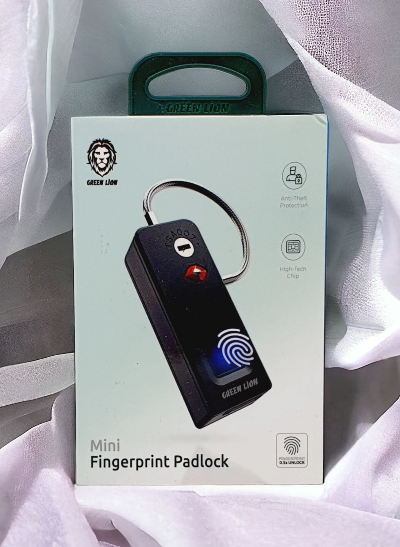 GREEN LION MINI FINGERPRINT PADLOCK BLACK GNFPPDLKBK - Image 2