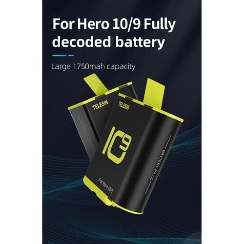 TELESIN GOPRO HERO 10/9 BATTERY GP-BTR-901 - Image 3