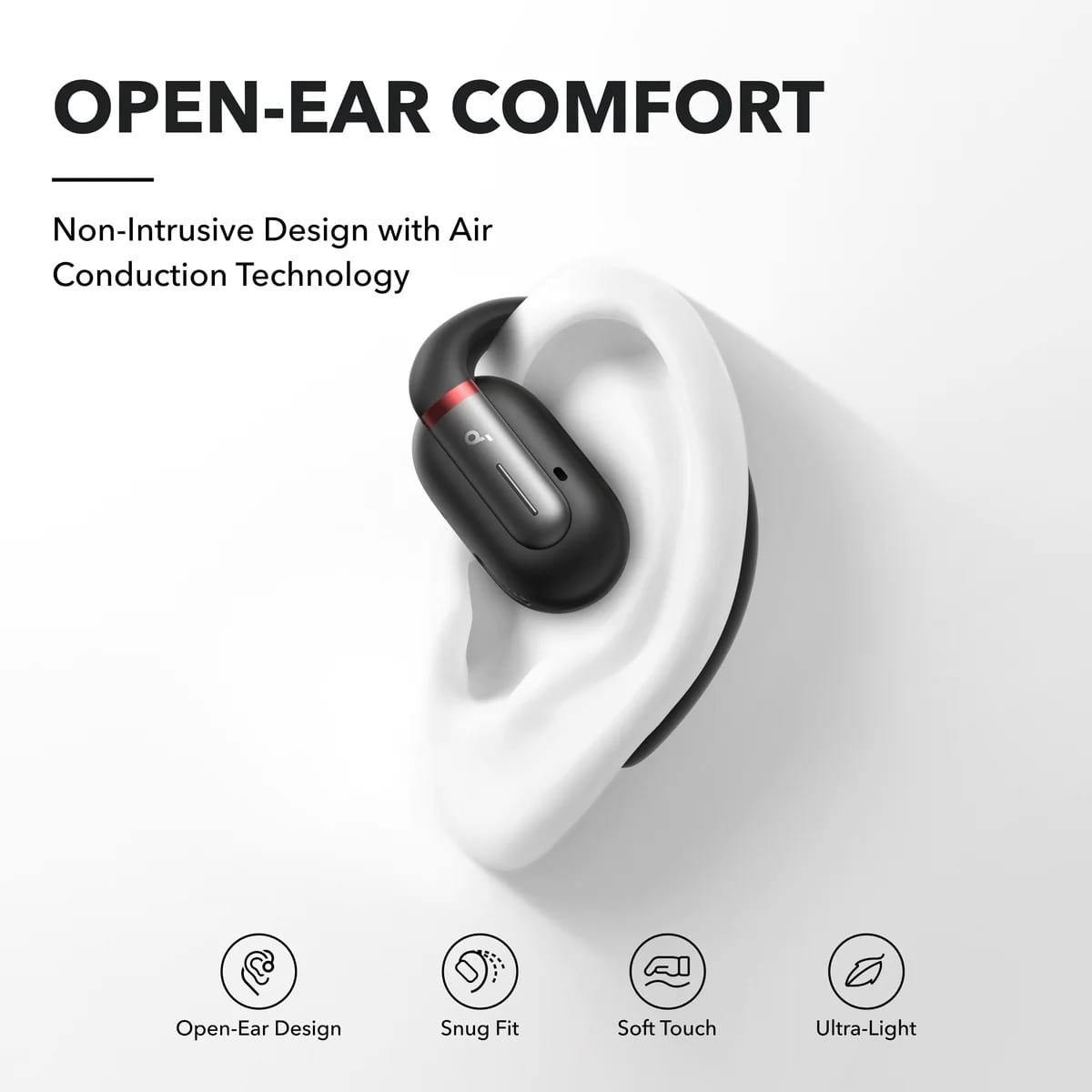 ANKER SOUNDCORE V30I OPEN EAR TRUE WIRELESS EARBUDS BLACK A3873H11 - Image 2