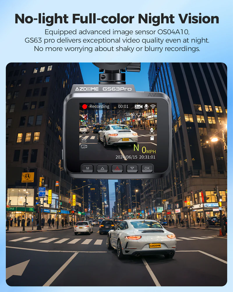 AZDOME Front and Rear Dash Camera Kit with 4K, Super Night Vision, 128GB eMMC - GS63 Pro - Image 2