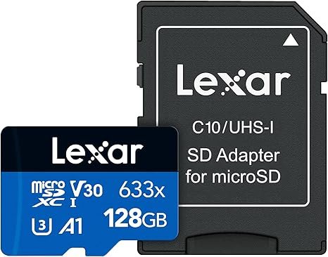 Lexar® High-Performance 633x microSDHC™/microSDXC™ UHS-I Card - Blue Series, Fast and Reliable Storage for Mobile Devices - 128GB